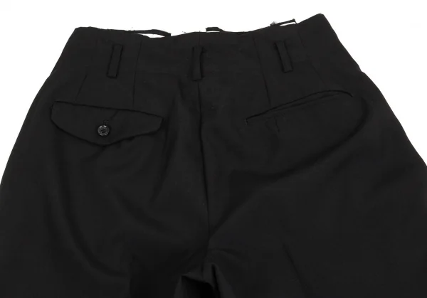 コムデギャルソンCOMME des GARCONS ウールフロントチュール花柄装飾カッティングデザインワイドパンツ 黒S K-103116_014