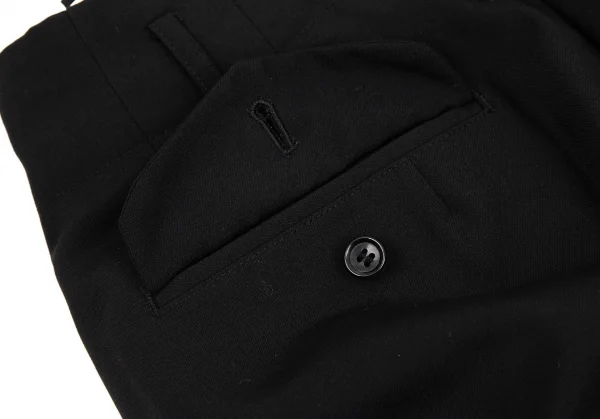 コムデギャルソンCOMME des GARCONS ウールフロントチュール花柄装飾カッティングデザインワイドパンツ 黒S K-103116_015