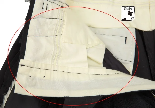 コムデギャルソンCOMME des GARCONS ウールフロントチュール花柄装飾カッティングデザインワイドパンツ 黒S K-103116_006