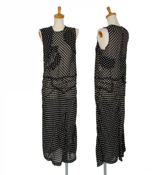COMME des GARCONS Inside out See-through Dot Dress Black S K-103118_001