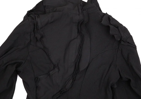 コムデギャルソンCOMME des GARCONS エステルフリル貼り付けデザインボタンレスショートジャケット 黒S位 K-103119_012