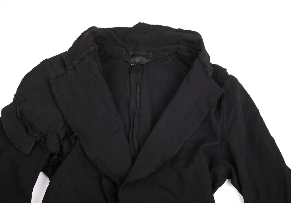 コムデギャルソンCOMME des GARCONS エステルフリル貼り付けデザインボタンレスショートジャケット 黒S位 K-103119_003