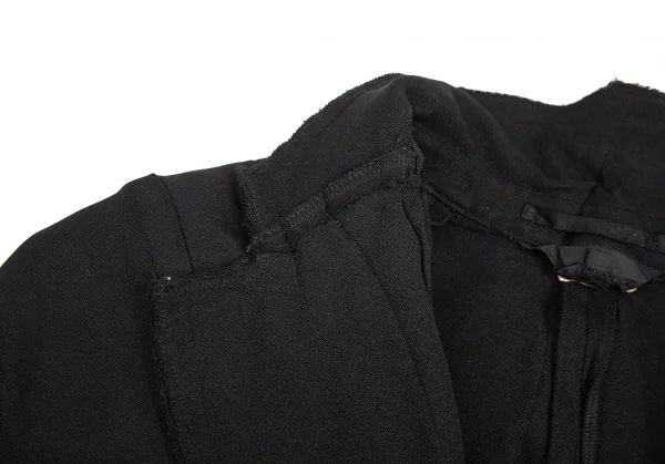 コムデギャルソンCOMME des GARCONS エステルフリル貼り付けデザインボタンレスショートジャケット 黒S位 K-103119_004