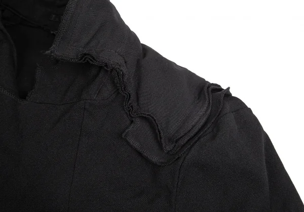 コムデギャルソンCOMME des GARCONS エステルフリル貼り付けデザインボタンレスショートジャケット 黒S位 K-103119_005