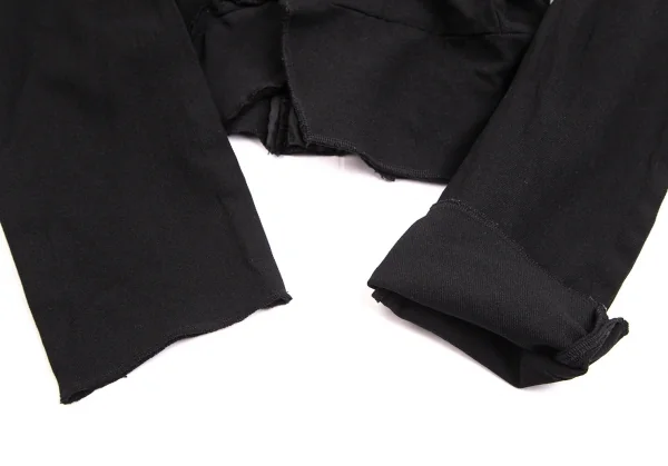 コムデギャルソンCOMME des GARCONS エステルフリル貼り付けデザインボタンレスショートジャケット 黒S位 K-103119_008