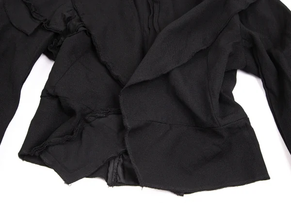 コムデギャルソンCOMME des GARCONS エステルフリル貼り付けデザインボタンレスショートジャケット 黒S位 K-103119_009