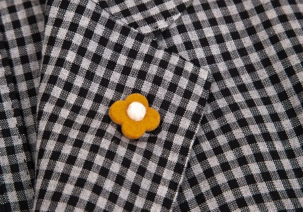 ラルディーニLARDINI 染めリネンウール花柄ボタンワンポイントギンガムチェックジャケット グレー黒50 K-103124_004