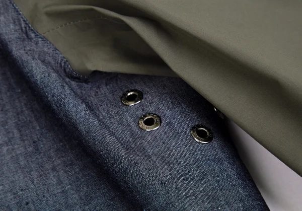 マッキントッシュMACKINTOSH EDIT. 異素材チェック切替デニムフライフロントフーテッドコート インディゴ他38 K-103127_011