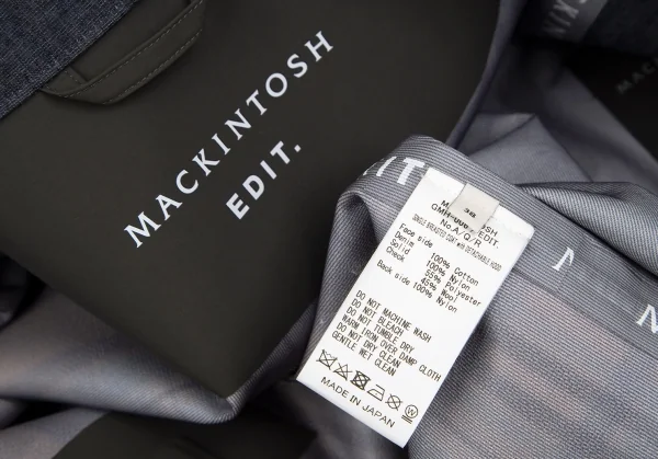 マッキントッシュMACKINTOSH EDIT. 異素材チェック切替デニムフライフロントフーテッドコート インディゴ他38 K-103127_019