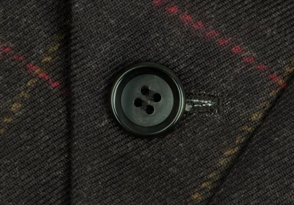 コムデギャルソン オムドゥCOMME des GARCONS HOMME DEUX ポリ斜行切替チェック3Bジャケット カーキL K-103135_006