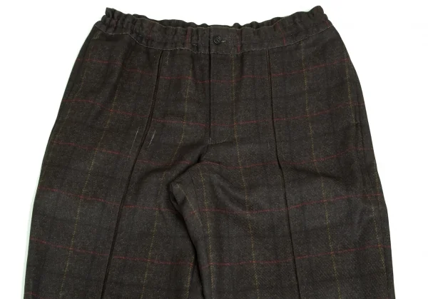 コムデギャルソン オムドゥCOMME des GARCONS HOMME DEUX ポリ斜行切替チェックセットアップ カーキL/M K-103137_012