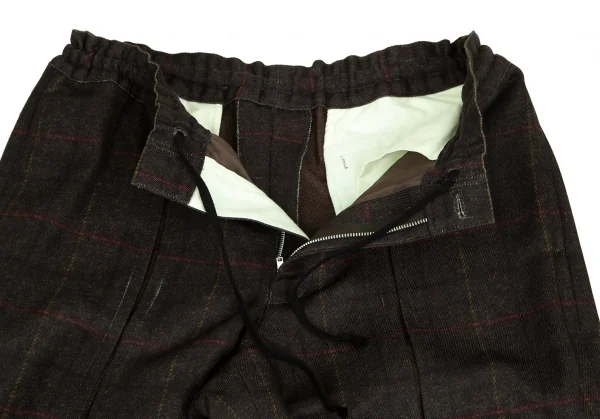 コムデギャルソン オムドゥCOMME des GARCONS HOMME DEUX ポリ斜行切替チェックセットアップ カーキL/M K-103137_013