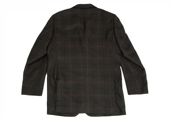 コムデギャルソン オムドゥCOMME des GARCONS HOMME DEUX ポリ斜行切替チェックセットアップ カーキL/M K-103137_007