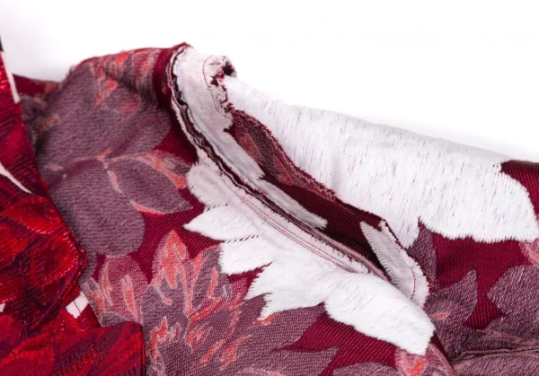 コムデギャルソンCOMME des GARCONS ダリアジャガードインサイドアウトビッグシルエットジャケット 白赤S K-103158_005