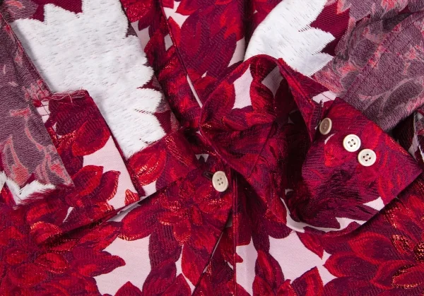 コムデギャルソンCOMME des GARCONS ダリアジャガードインサイドアウトビッグシルエットジャケット 白赤S K-103158_006