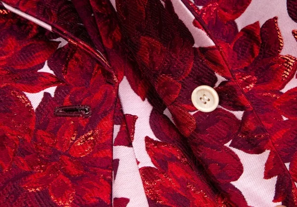 コムデギャルソンCOMME des GARCONS ダリアジャガードインサイドアウトビッグシルエットジャケット 白赤S K-103158_008