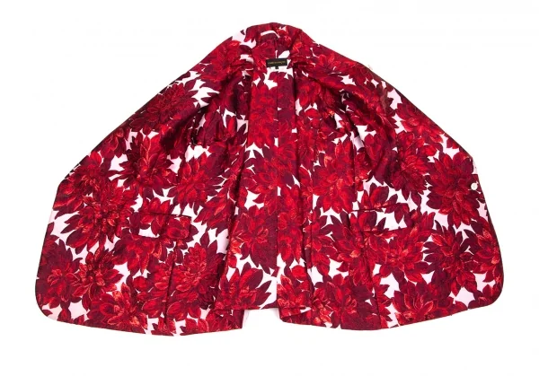 コムデギャルソンCOMME des GARCONS ダリアジャガードインサイドアウトビッグシルエットジャケット 白赤S K-103158_009