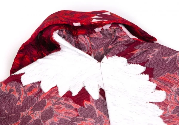 コムデギャルソンCOMME des GARCONS ダリアジャガードインサイドアウトビッグシルエットジャケット 白赤S K-103158_013