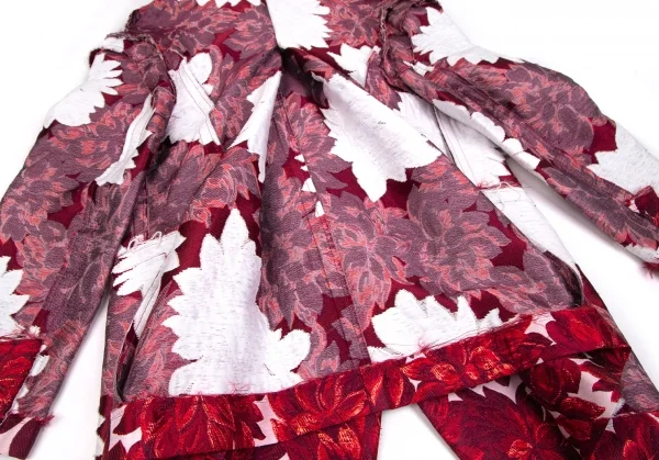 コムデギャルソンCOMME des GARCONS ダリアジャガードインサイドアウトビッグシルエットジャケット 白赤S K-103158_014