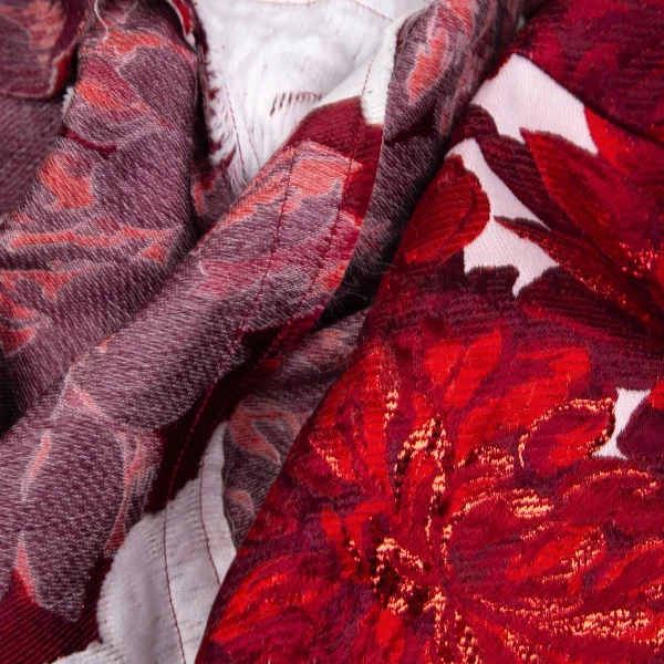 コムデギャルソンCOMME des GARCONS ダリアジャガードインサイドアウトビッグシルエットジャケット 白赤S K-103158_015