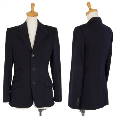 ラルフローレンRALPH RALPH LAUREN ストレッチウールチェンジポケットジャケット 紺