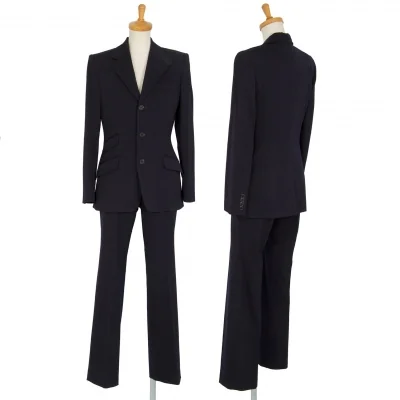 ラルフローレンRALPH RALPH LAUREN ウールチェンジポケットセットアップスーツ 紺