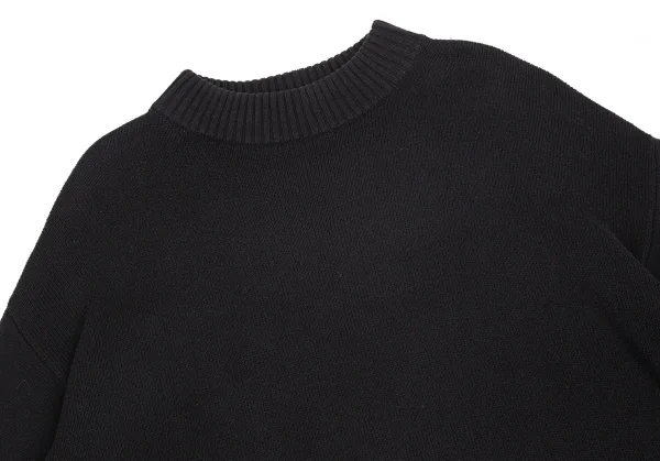 トゥービー バイ アニエスベーTo b.by agnes b. コットンアクリルロゴ刺繍ドルマンニットセーター 黒TU K-103173_003