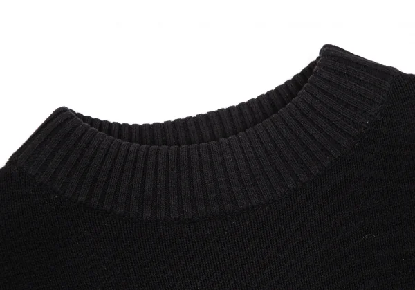 トゥービー バイ アニエスベーTo b.by agnes b. コットンアクリルロゴ刺繍ドルマンニットセーター 黒TU K-103173_004