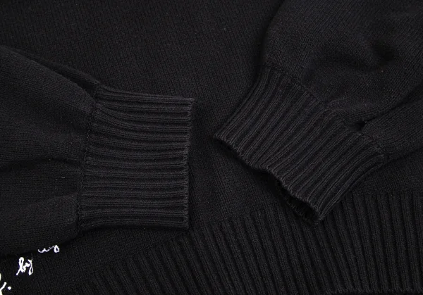 トゥービー バイ アニエスベーTo b.by agnes b. コットンアクリルロゴ刺繍ドルマンニットセーター 黒TU K-103173_007