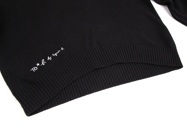 トゥービー バイ アニエスベーTo b.by agnes b. コットンアクリルロゴ刺繍ドルマンニットセーター 黒TU K-103173_009