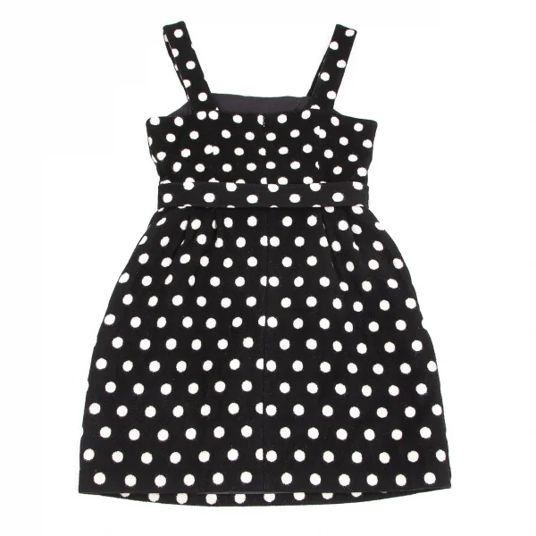 トゥービー バイ アニエスベーTo b.by agnes b. ウールナイロンドットベルト付きワンピース 黒38 K-103175_010