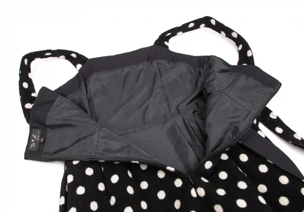 トゥービー バイ アニエスベーTo b.by agnes b. ウールナイロンドットベルト付きワンピース 黒38 K-103175_011