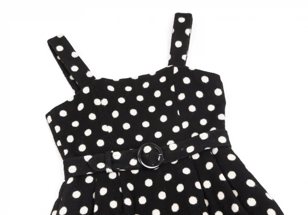 トゥービー バイ アニエスベーTo b.by agnes b. ウールナイロンドットベルト付きワンピース 黒38 K-103175_003