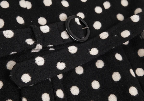 トゥービー バイ アニエスベーTo b.by agnes b. ウールナイロンドットベルト付きワンピース 黒38 K-103175_005