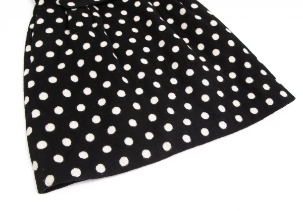 トゥービー バイ アニエスベーTo b.by agnes b. ウールナイロンドットベルト付きワンピース 黒38 K-103175_007