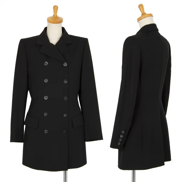 Jean Paul GAULTIER CLASSIQUE Wool Double Long Jacket Black 40 K-103186_001