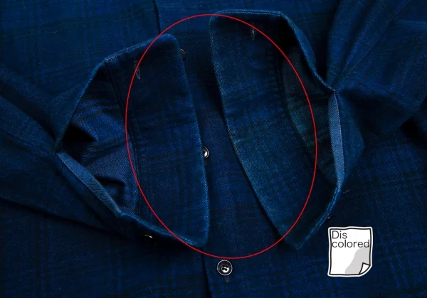 ワイズY's indigo インディゴ染めチェックラウンドカラーネルシャツ 紺2 K-103194_014