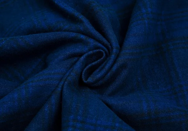 ワイズY's indigo インディゴ染めチェックラウンドカラーネルシャツ 紺2 K-103194_018