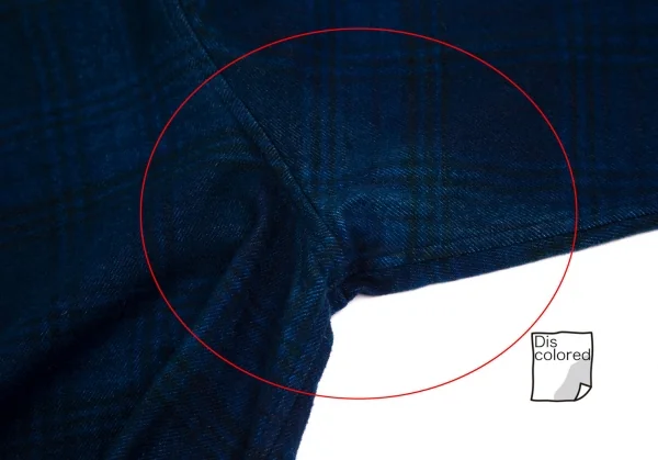 ワイズY's indigo インディゴ染めチェックラウンドカラーネルシャツ 紺2 K-103194_005