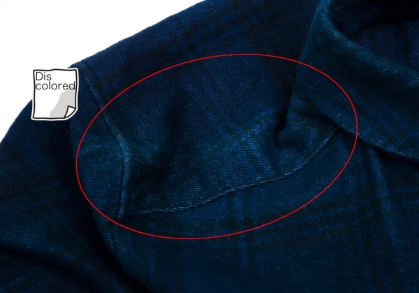 ワイズY's indigo インディゴ染めチェックラウンドカラーネルシャツ 紺2 K-103194_007