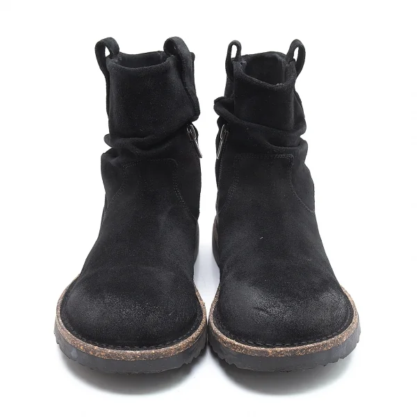 ビルケンシュトックBIRKENSTOCK LUTON ルートン スウェードサイドジップショートブーツ 黒39(25cm位) K-103199_002