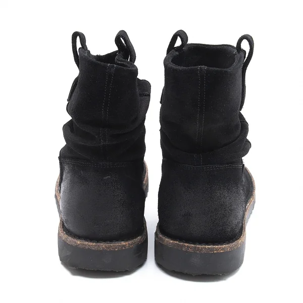 ビルケンシュトックBIRKENSTOCK LUTON ルートン スウェードサイドジップショートブーツ 黒39(25cm位) K-103199_004