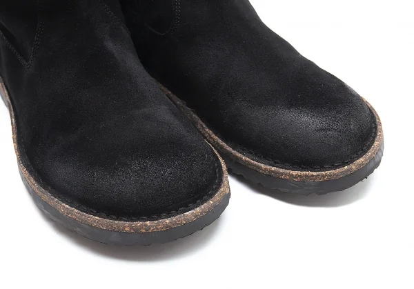 ビルケンシュトックBIRKENSTOCK LUTON ルートン スウェードサイドジップショートブーツ 黒39(25cm位) K-103199_006