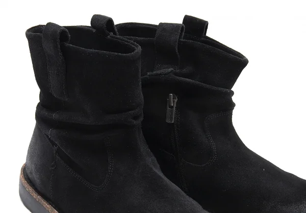 ビルケンシュトックBIRKENSTOCK LUTON ルートン スウェードサイドジップショートブーツ 黒39(25cm位) K-103199_007