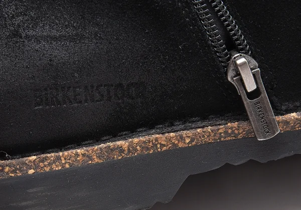 ビルケンシュトックBIRKENSTOCK LUTON ルートン スウェードサイドジップショートブーツ 黒39(25cm位) K-103199_009