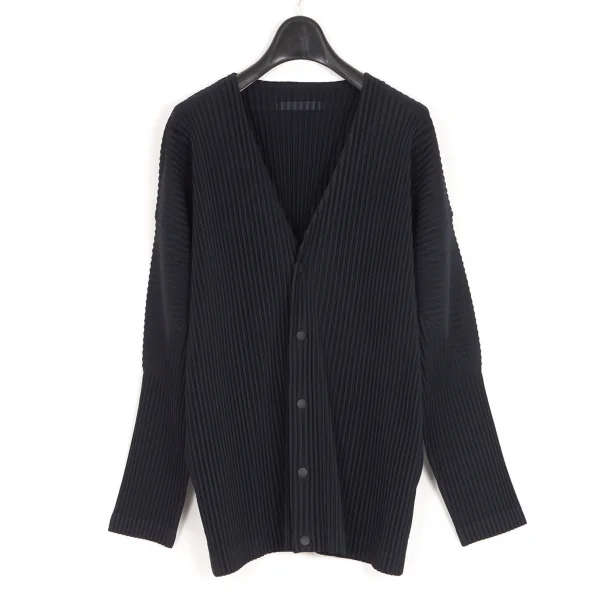 オムプリッセ イッセイ ミヤケHOMME PLISSE ISSEY MIYAKE プリーツスナップボタンカーディガン 紺2 K-103203_001