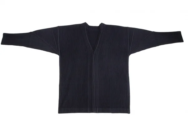 オムプリッセ イッセイ ミヤケHOMME PLISSE ISSEY MIYAKE プリーツスナップボタンカーディガン 紺2 K-103203_012