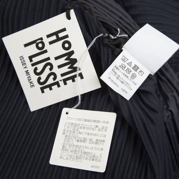 オムプリッセ イッセイ ミヤケHOMME PLISSE ISSEY MIYAKE プリーツスナップボタンカーディガン 紺2 K-103203_015