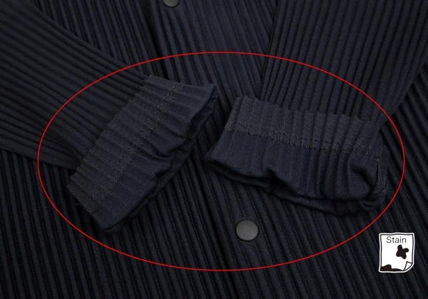 オムプリッセ イッセイ ミヤケHOMME PLISSE ISSEY MIYAKE プリーツスナップボタンカーディガン 紺2 K-103203_008