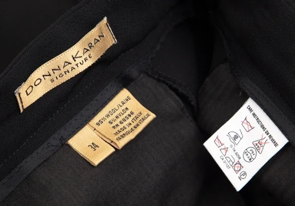 ダナキャラン DONNA KARAN SIGNATURE ウールナイロンタックテーパードパンツ 黒34 K-103212_010